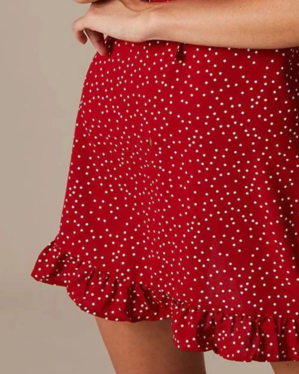 Deep V Neck Red Dress