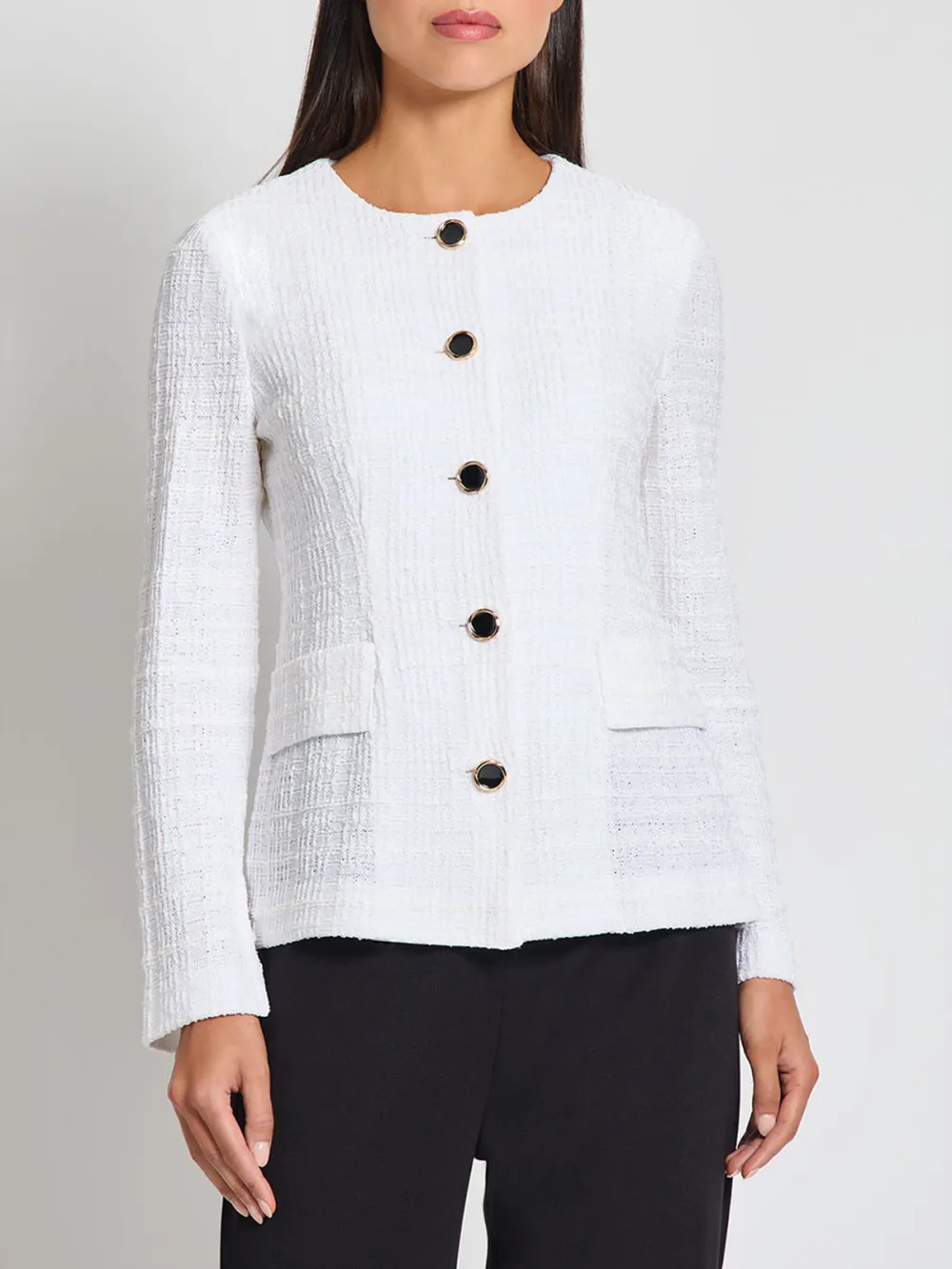 Gemstone Collar Button Down Jacket