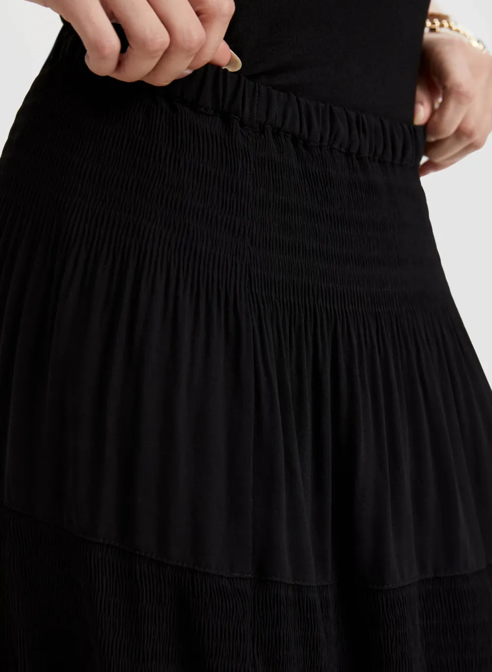 Tulle Pleated Maxi Skirt