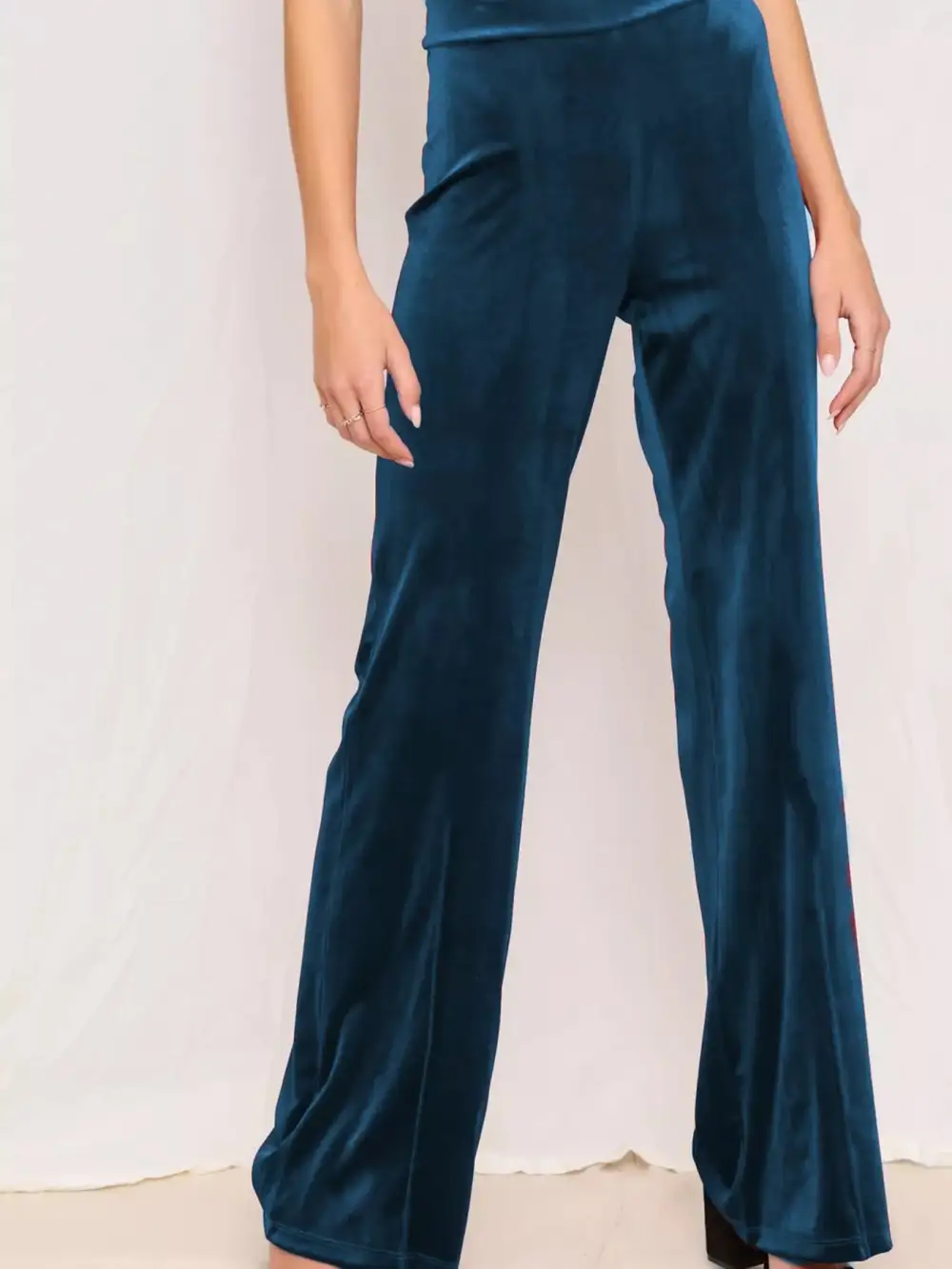 Full Size Velvet Wide Leg Pants