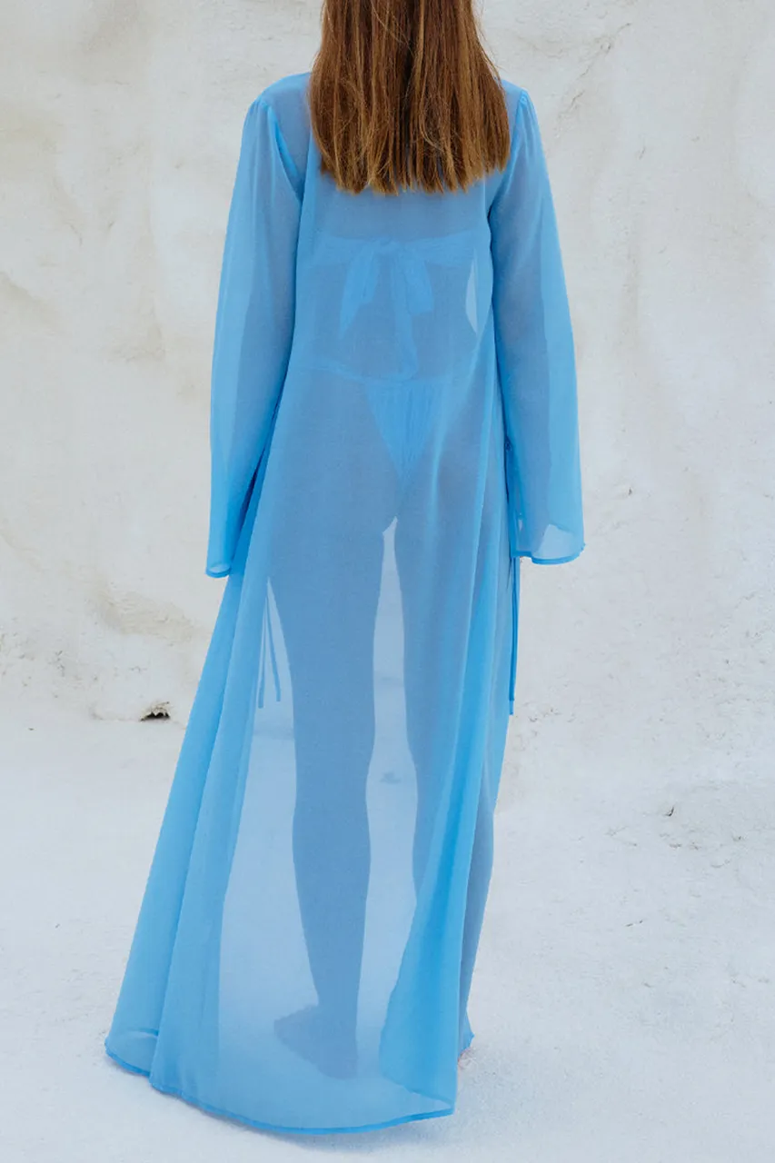 Sky Blue Long Sleeve Swimsuit