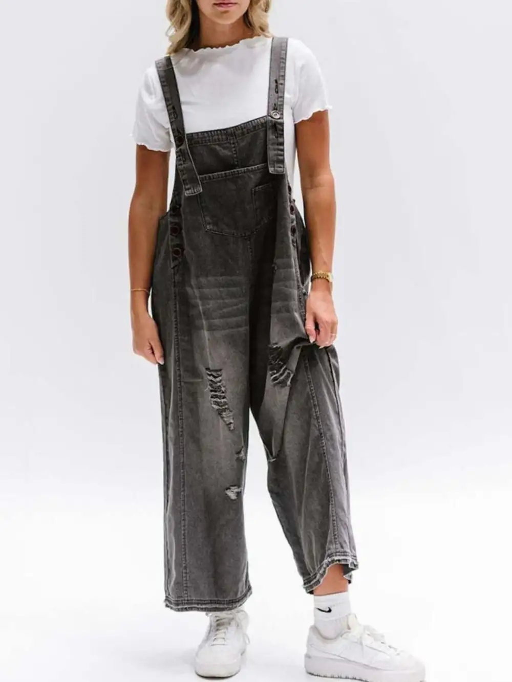 Casual Denim Wide Leg Overalls