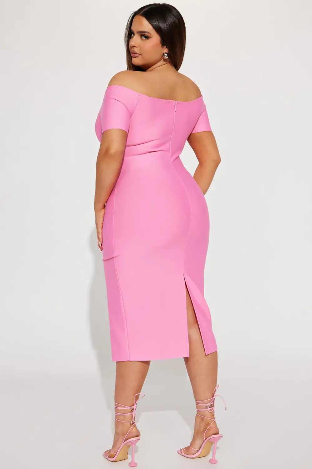 Take It Or Leave It Bandage Midi Dress - Pink