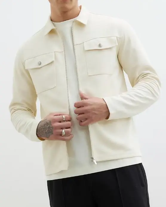 Fashion Casual Beige Jacket Men's  Coat