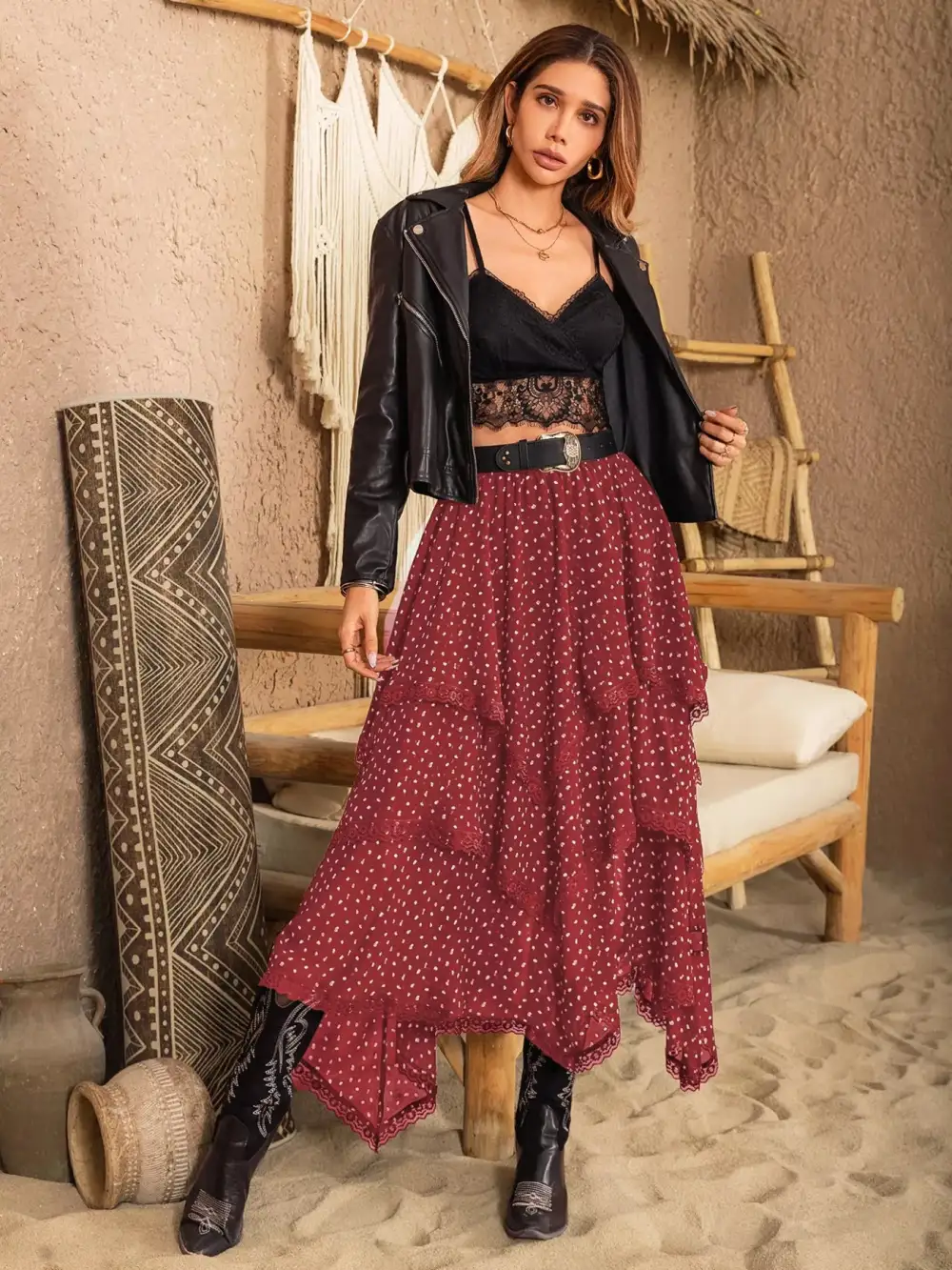 Round Neck Breezy Skirt
