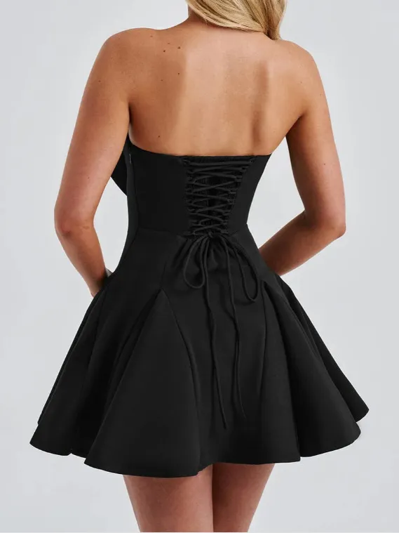 Strapless Bow Elegant Sweet Mini Dress