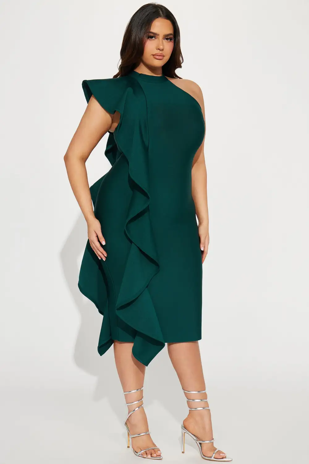Raylin Bandage Midi Dress - Hunter