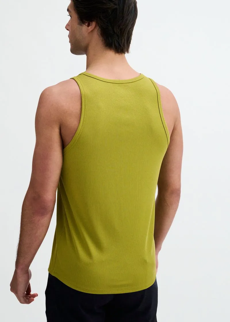 Abstract Ribbed Stretch Tank Top