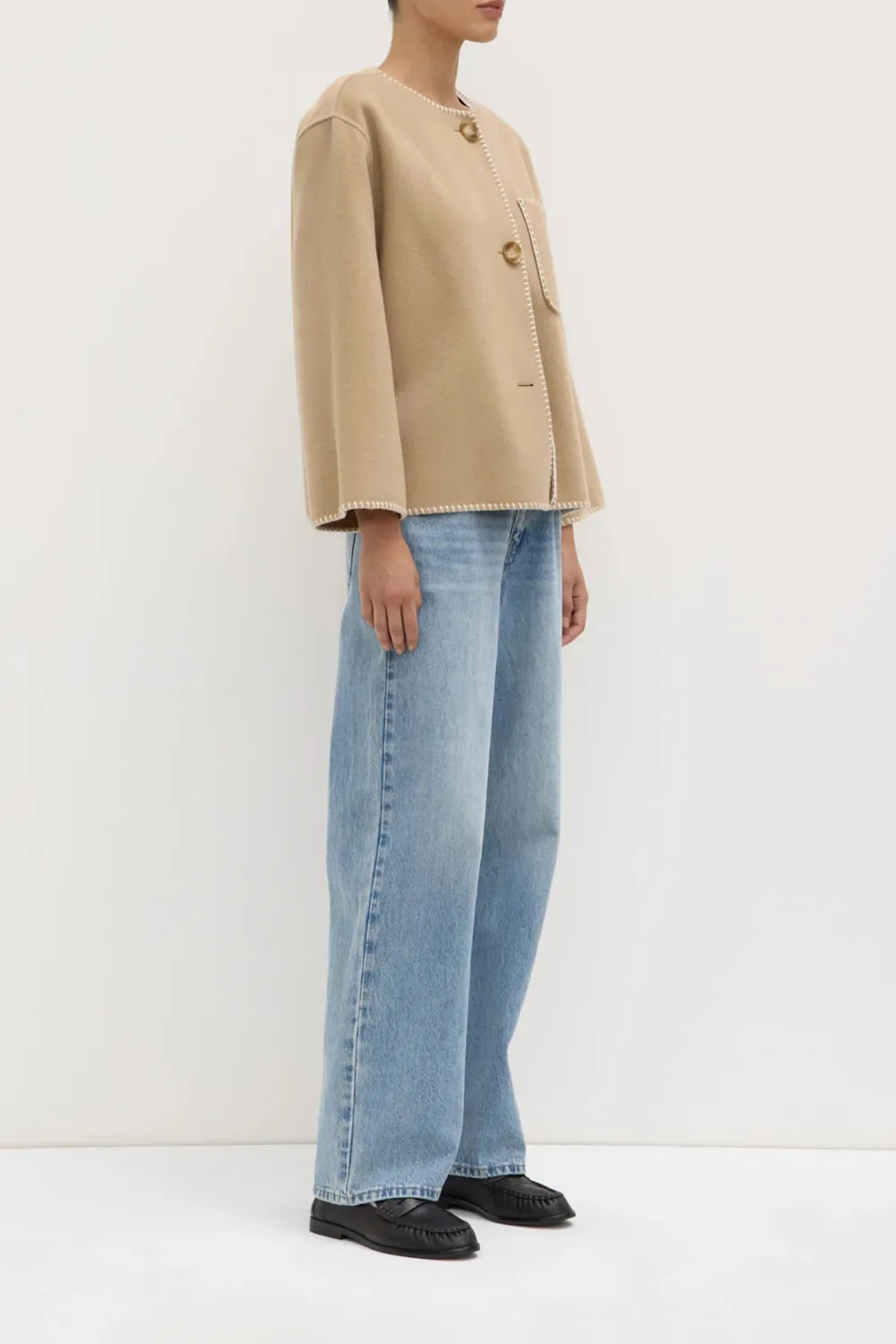 Coat With Carpet Style Stitching