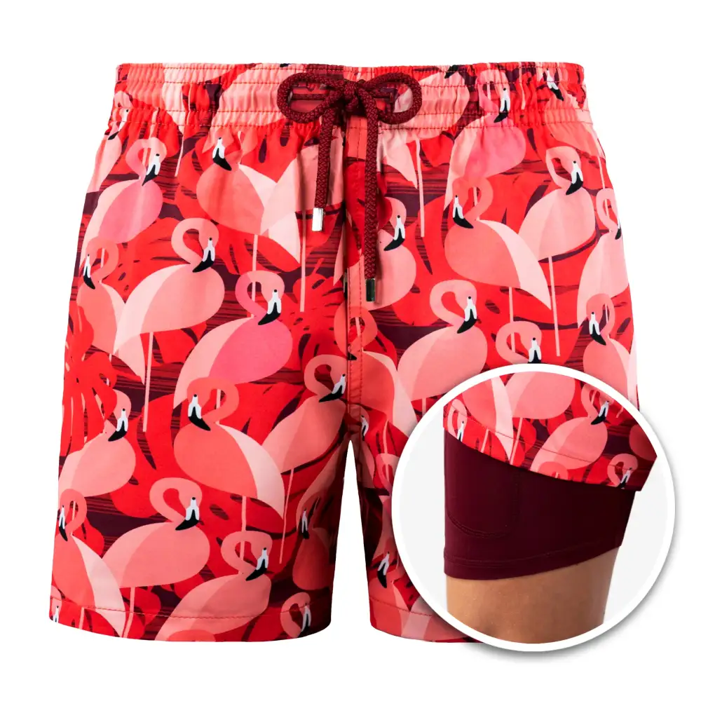 Pink Mid-Length Hybrid Short