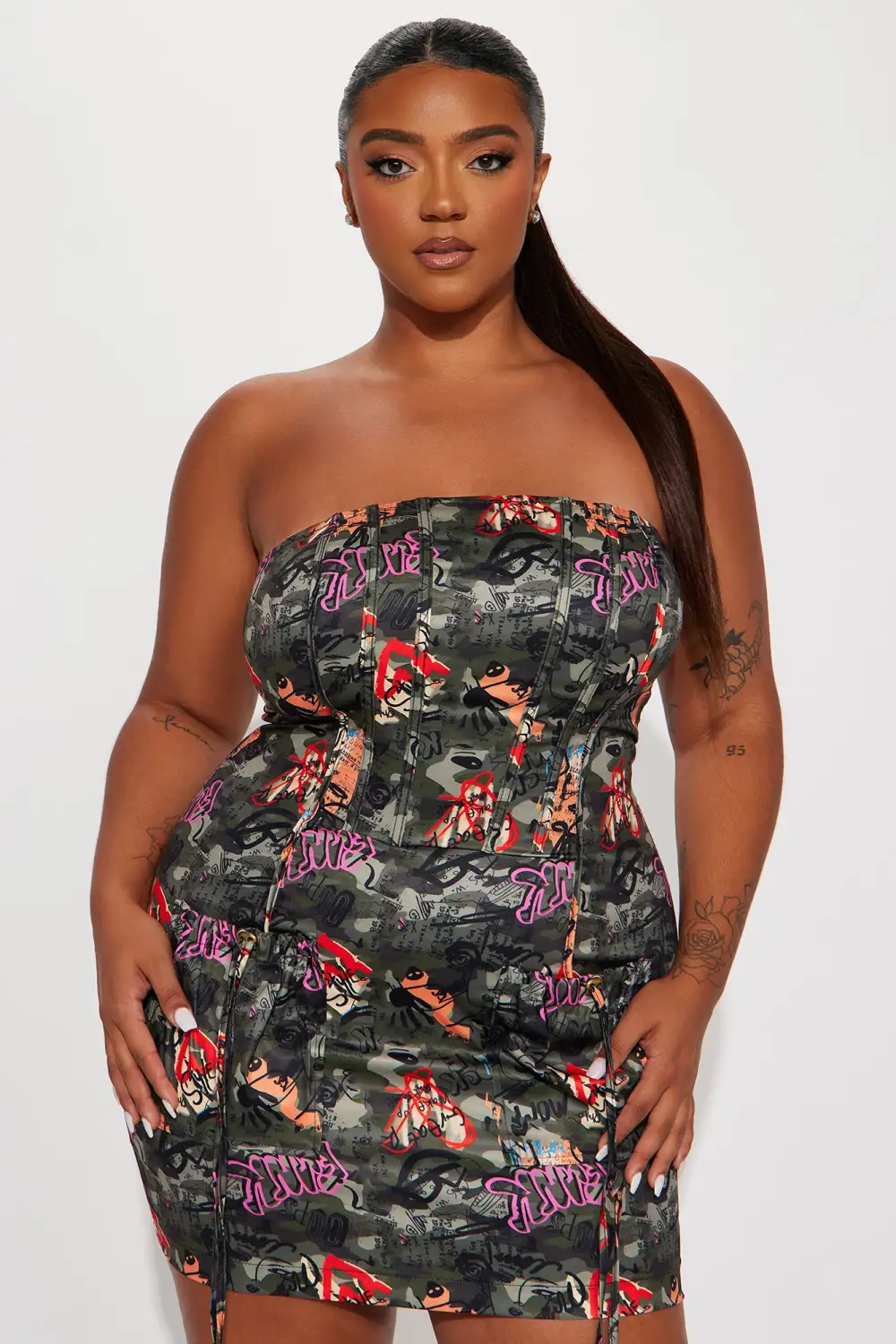 Calling The Shots Camo Mini Dress - Camouflage