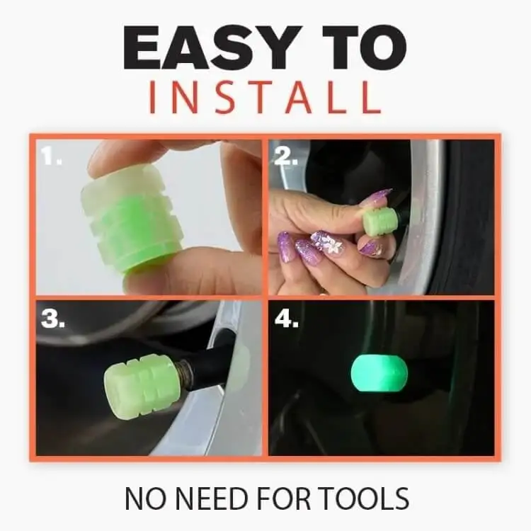 Glow-in-the-Dark Valve Stem Caps