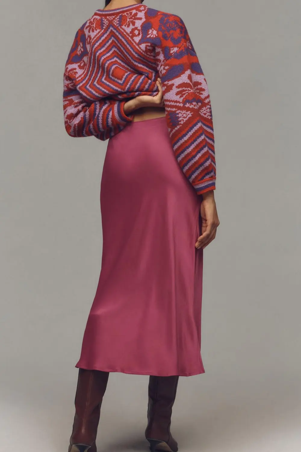 Raspberry Plain Maxi Skirt