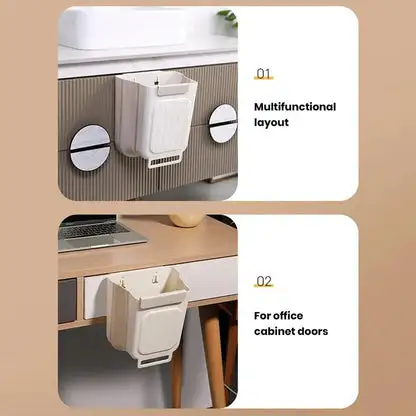 Wall-Mounted Collapsible Kitchen Trash Can – Household Waste Sorting Bin for Cabinet Doors or Walls