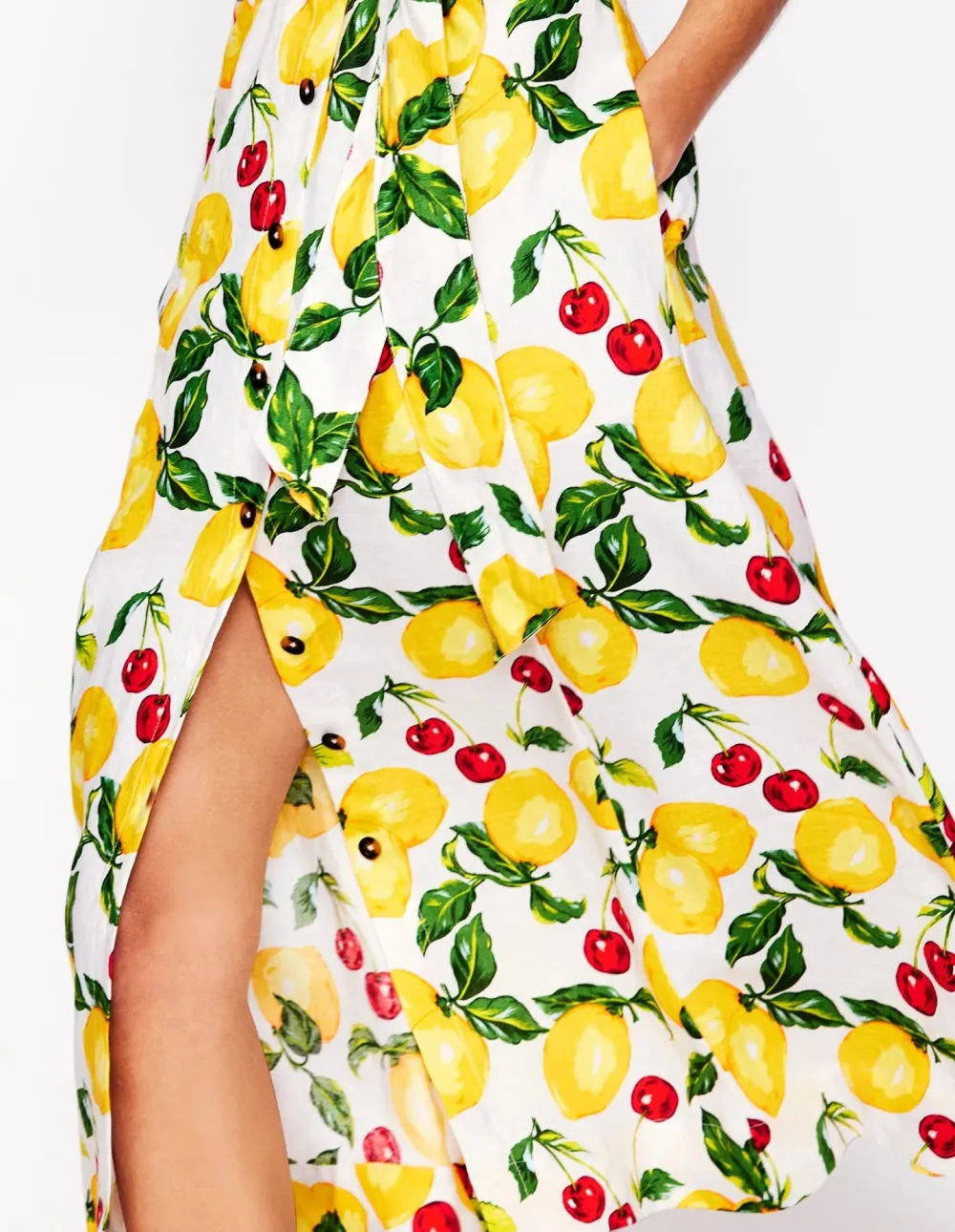 Square Neck Linen Midi Dress