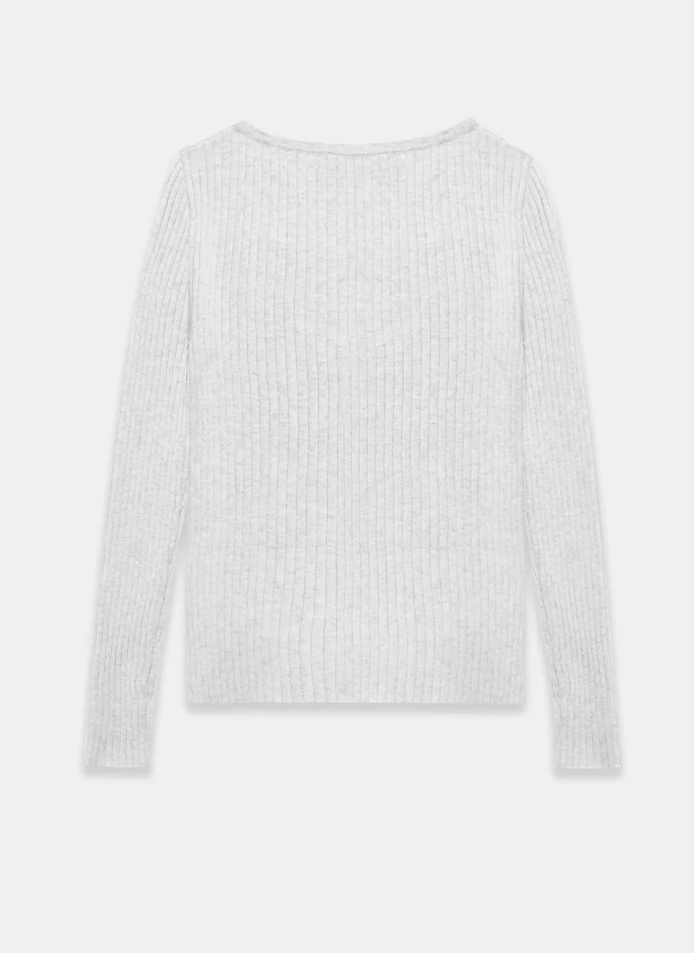 Casual Style Grey Cotton Knit Top