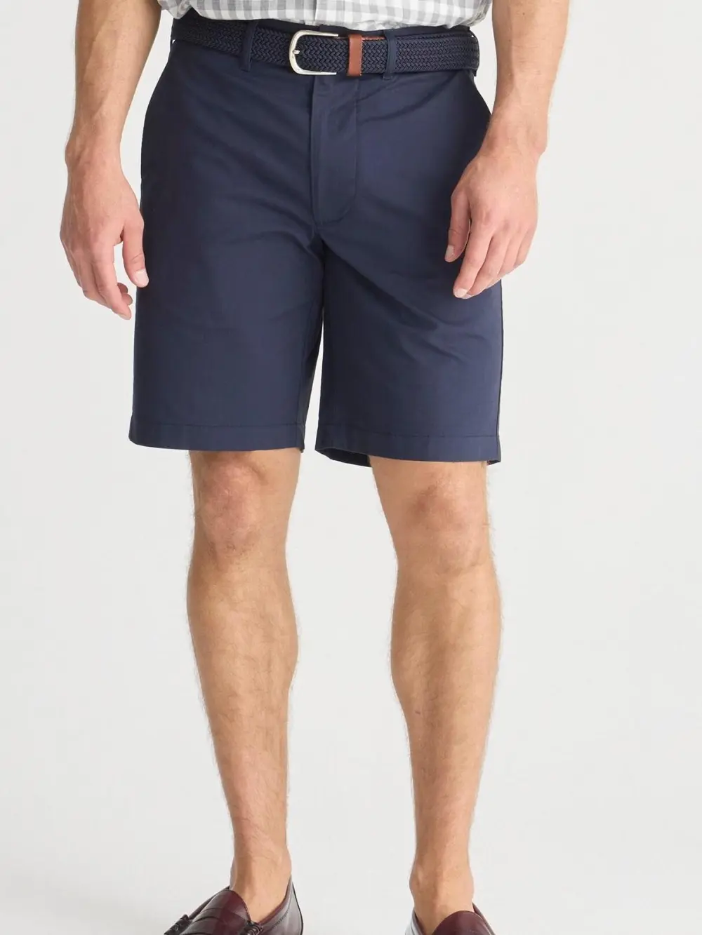 Navy Blue Belt Ready Men's Casual Shorts