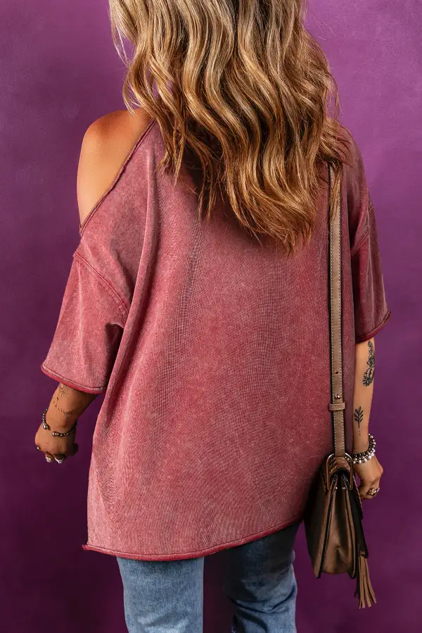 Clay One Shoulder Half Tee