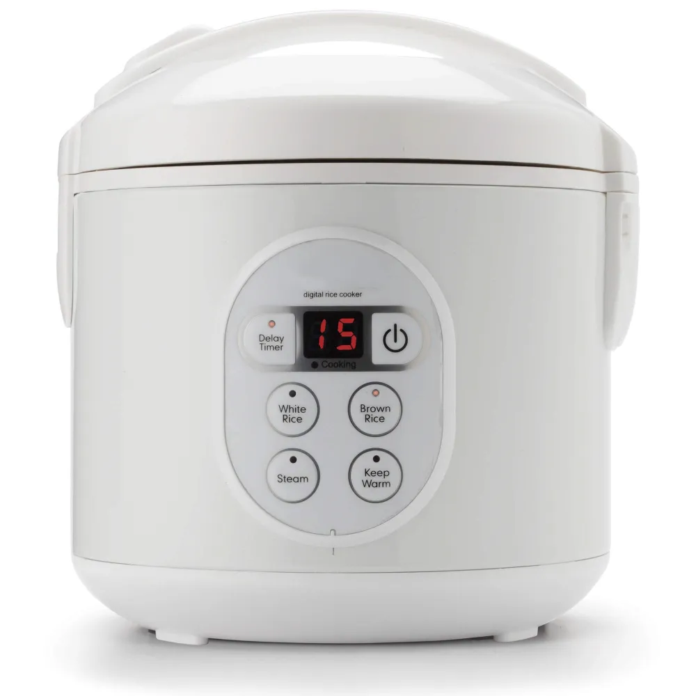 Rice Grain Cooker and Food Steamer, Stainless, Silver, 4-Cup (Uncooked) / 8-Cup (Cooked)