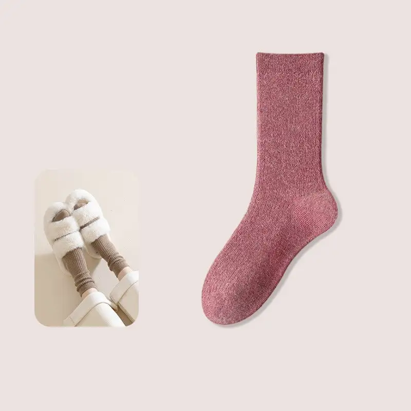 Cozy Heathered Wool Blend Crew Socks