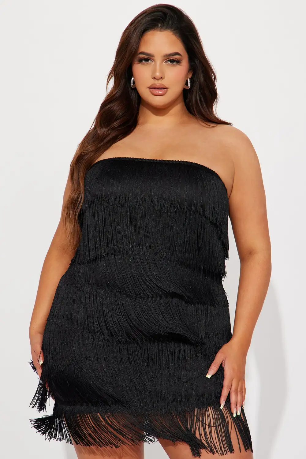 Jordyn Fringe Mini Dress - Black