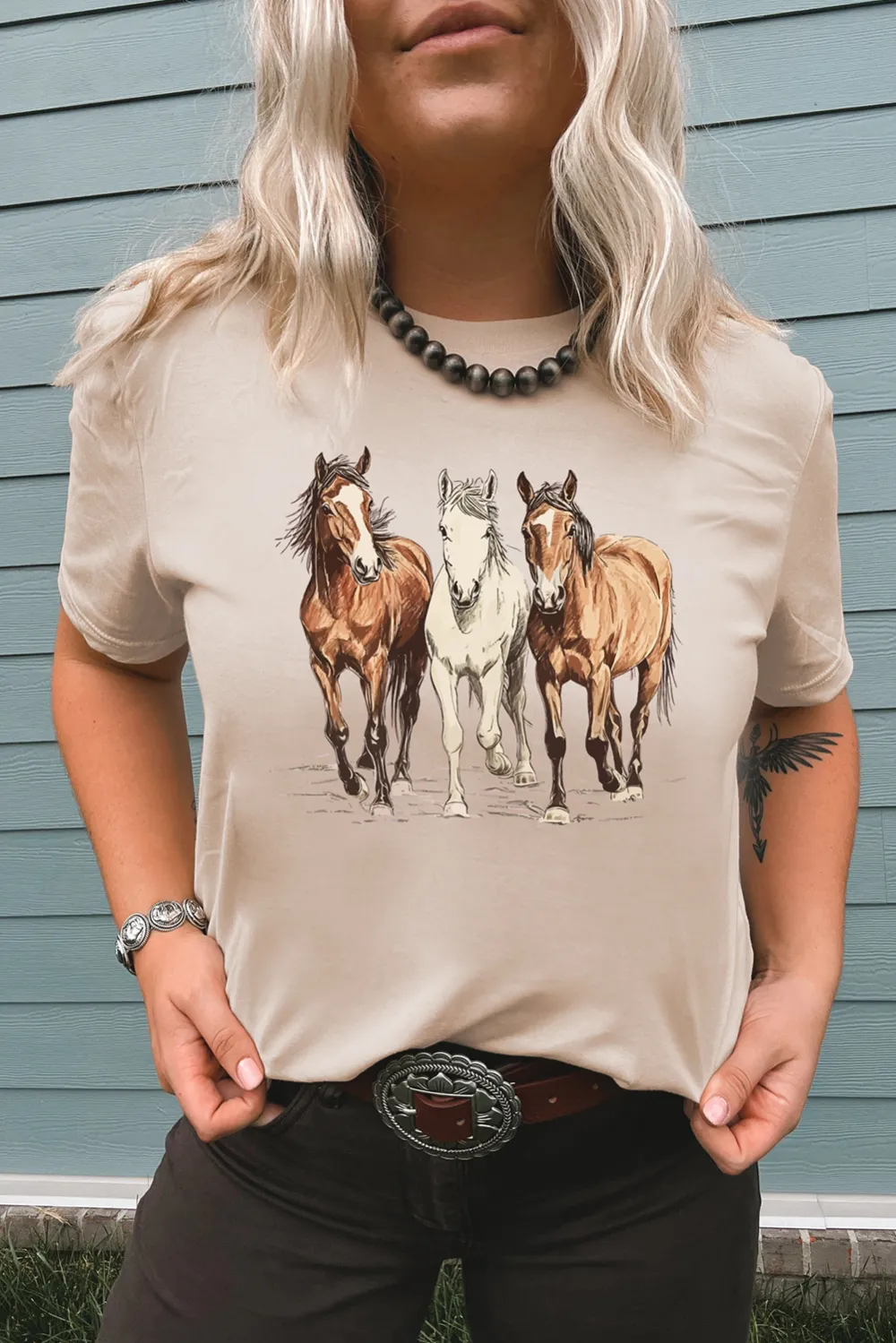 Gallant Horses Printed Casual Tee