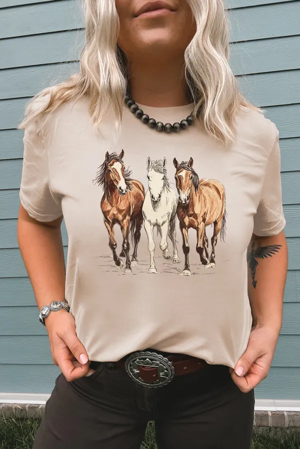 Gallant Horses Printed Casual Tee