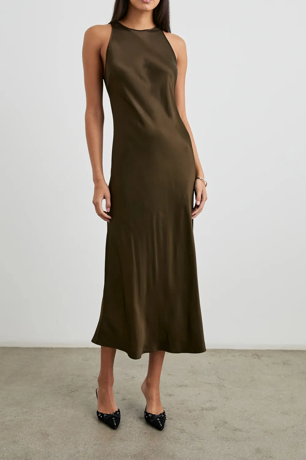 Sleeveless Lightweight Satin Sheen Dress