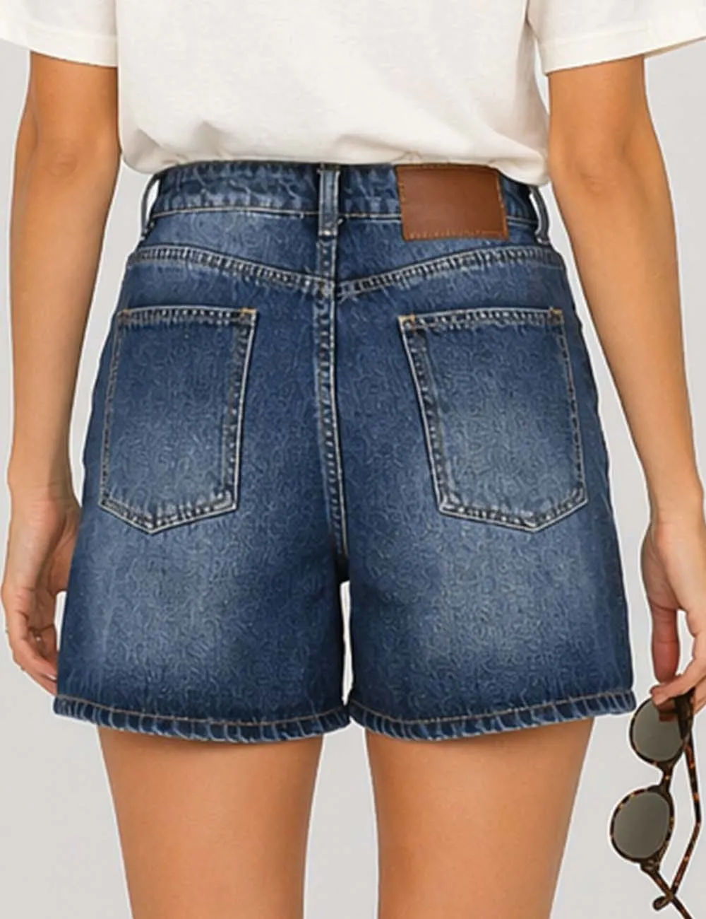 Casual Basic Jeans Wide Leg Denim Shorts