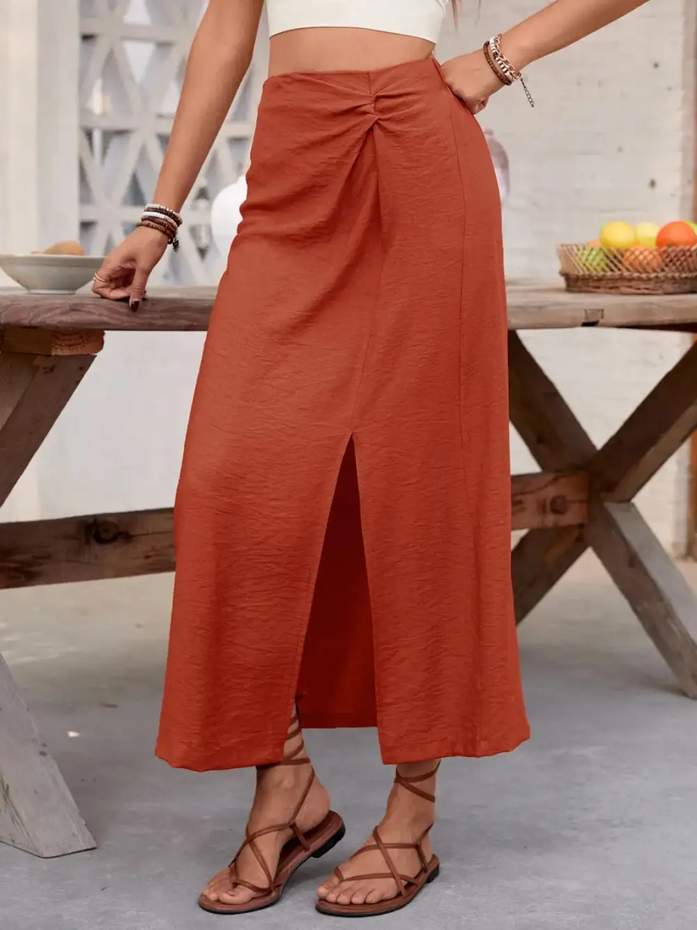Slit Midi So Category Skirt