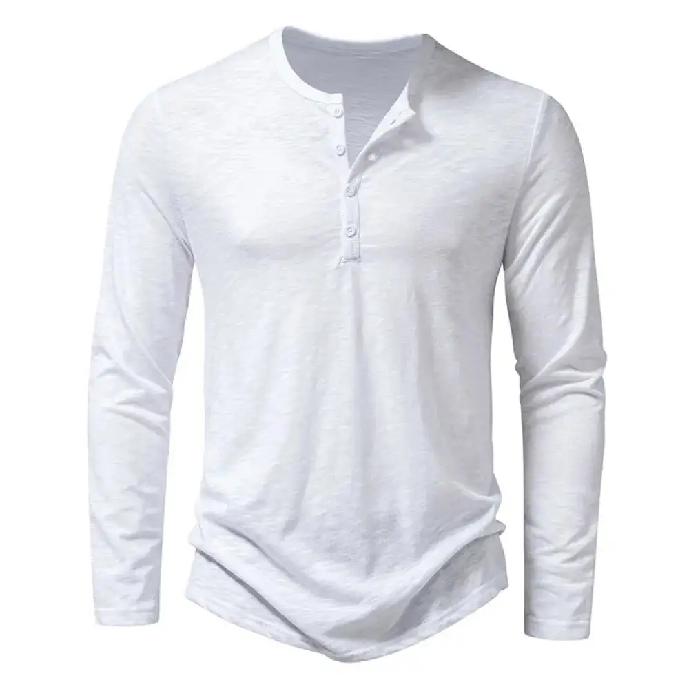 Slub Cotton Henley Shirt