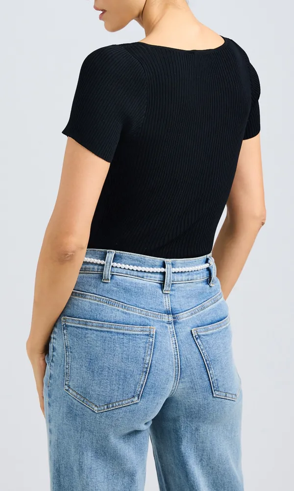 Square Neck Sexy Knit Top