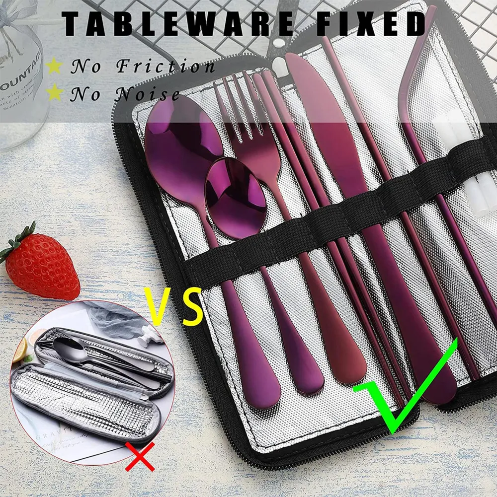 (Store Closing Sale) Portable travel cutlery, reusable silverware