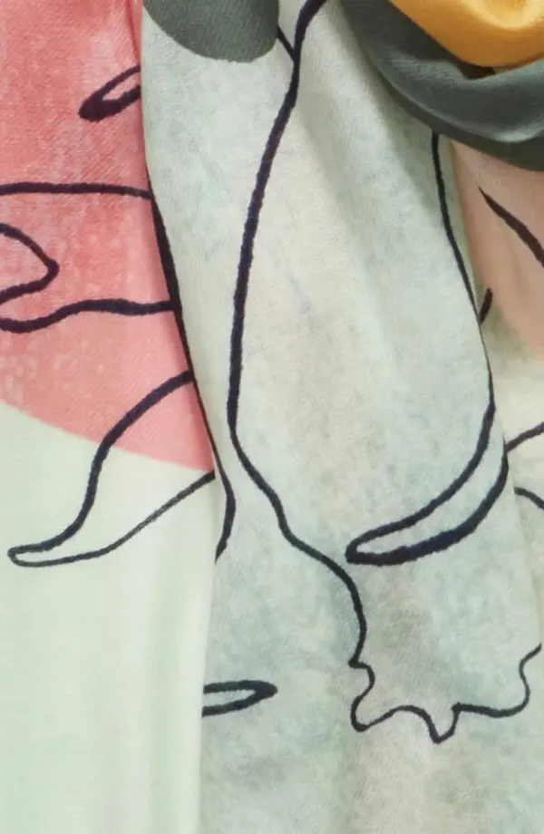 Art Graphic Printed Wool & Cashmere Scarfs