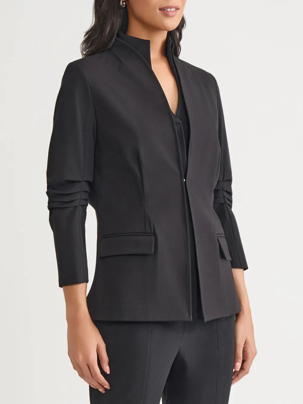 Three Quarter Sleeve Pleated Jacket