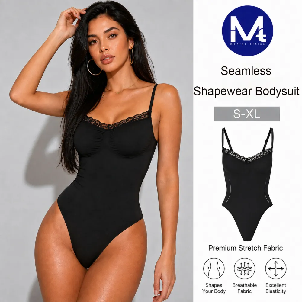 Sexy Lace Bodysuit Shapewear Tummy Control Butt Lifter Body Shaper Slimming Full Body Suit for Women