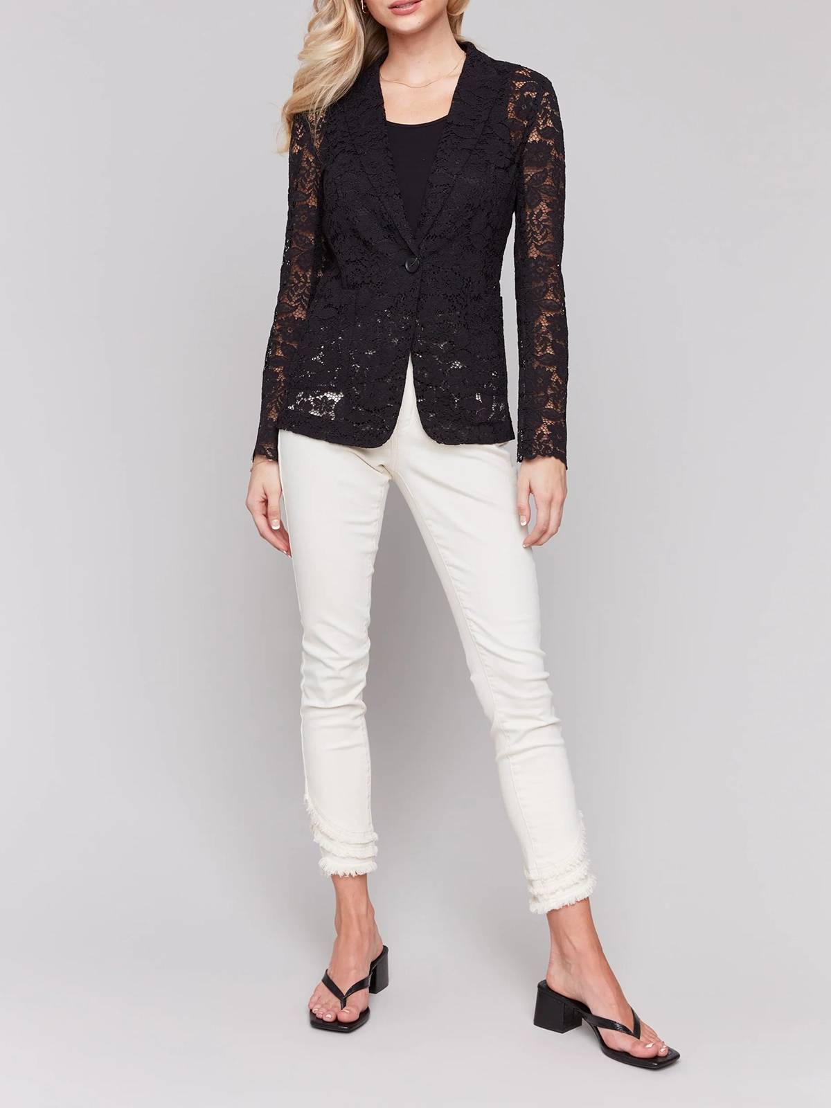 Fashionable Design Hollow Lace Suit Jacket