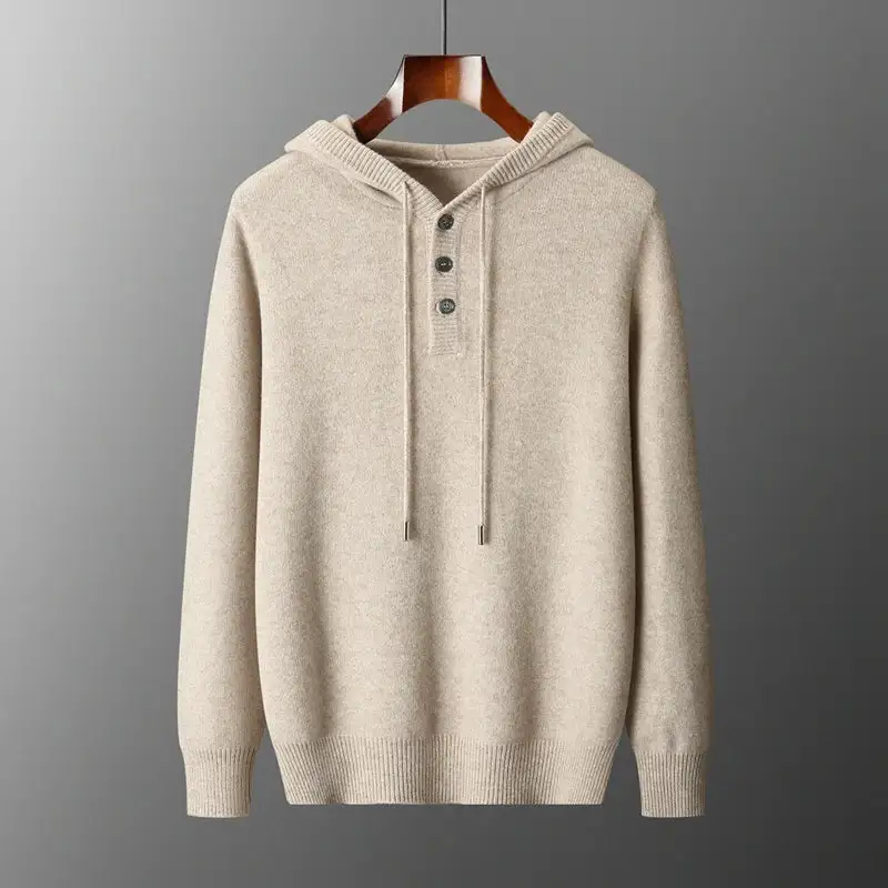 Ribbed Merino Hooded Sweater