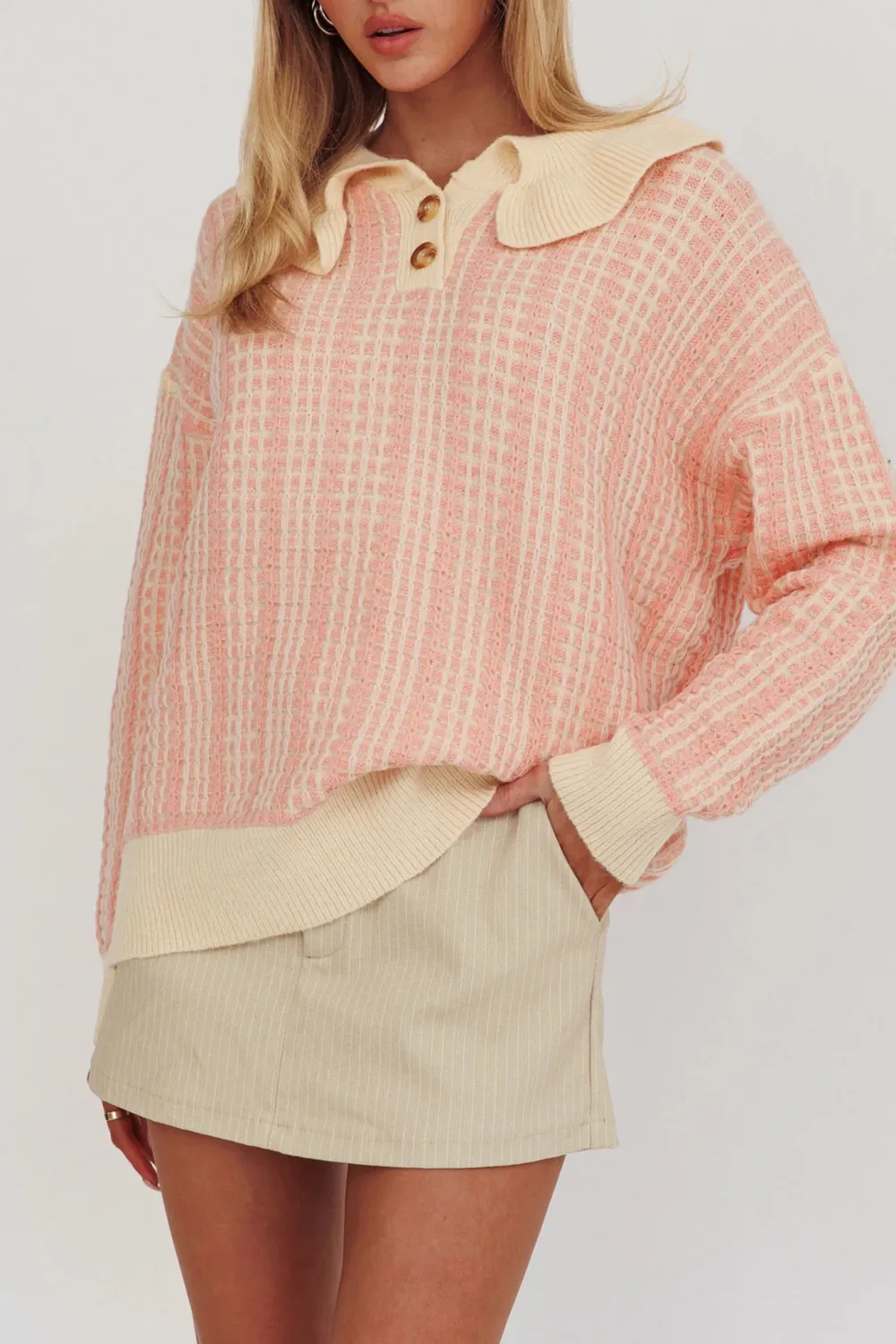 Fashionable Luxury Lapel Plaid Top