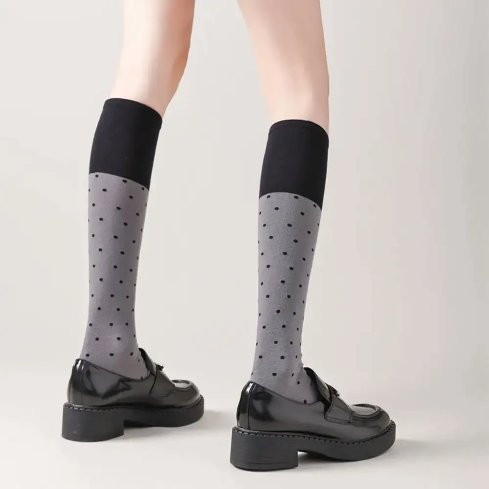 Preppy Polka Dot Knee High Socks