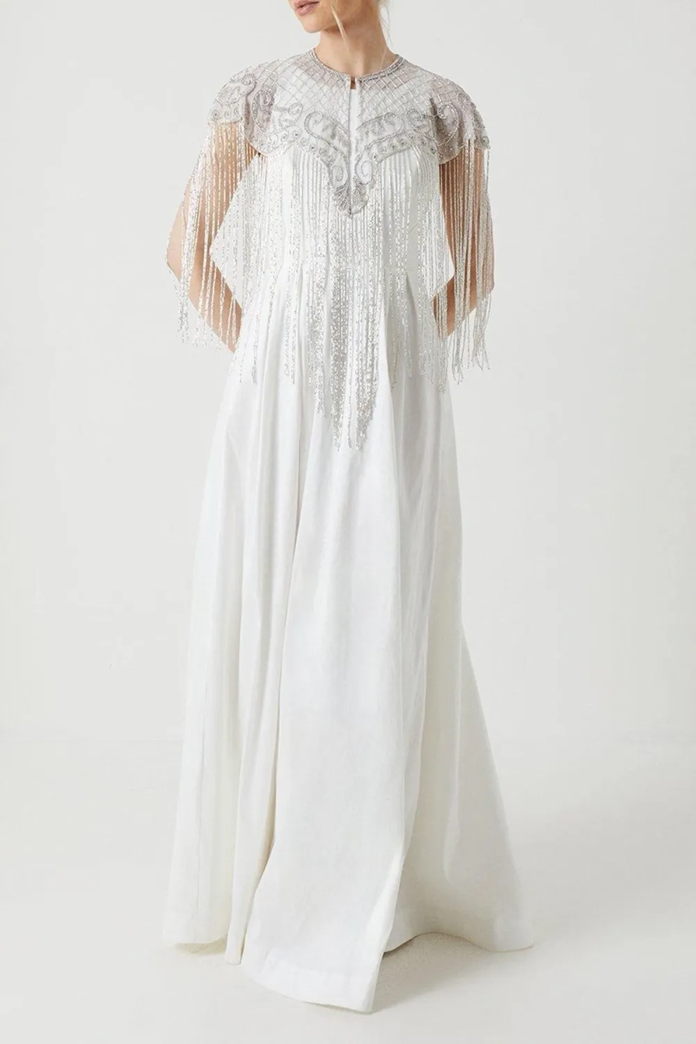 Embellished Bridal Cape Dresses
