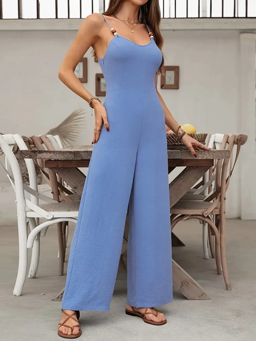 Everyday Wide Leg Spaghetti Jumpsuit
