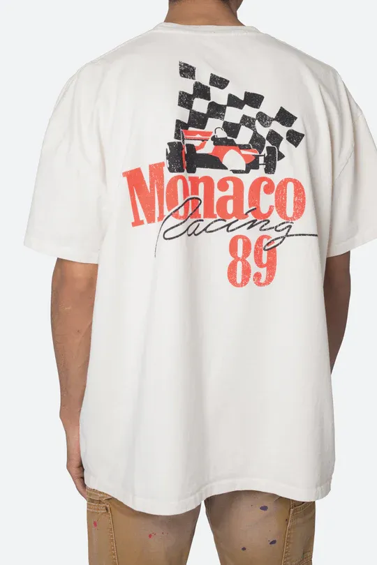 WHITE VINTAGE STYLE MONACO T-SHIRT