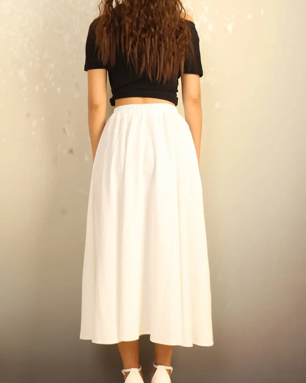 Boho Linen Flared Skirt
