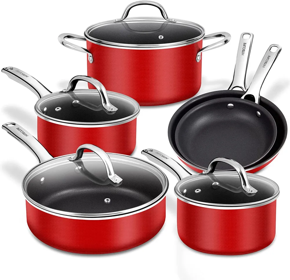 10 pieces Cookware Sets, Nonstick Pots and Pans Set