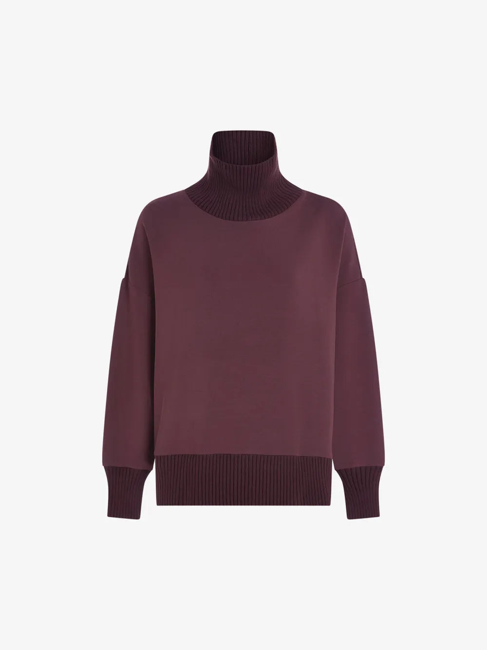 Elegant Turtleneck Textured Knit Sweatshirt