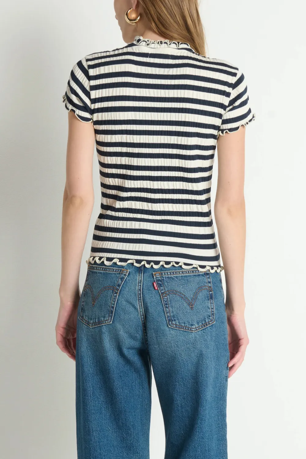 Ruffle Ruffled Cap Sleeve Top