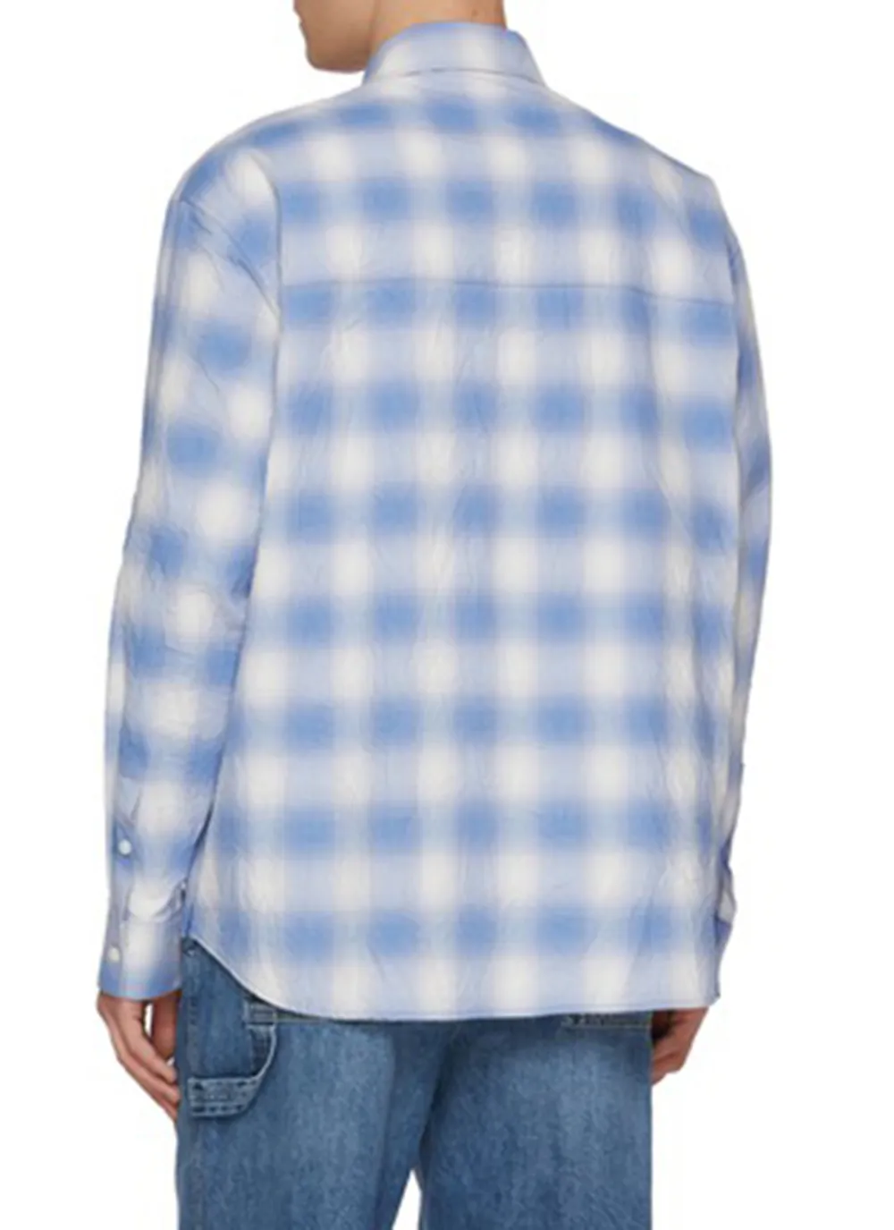 Classic Simple Versatile Blue And White Plaid Shirt