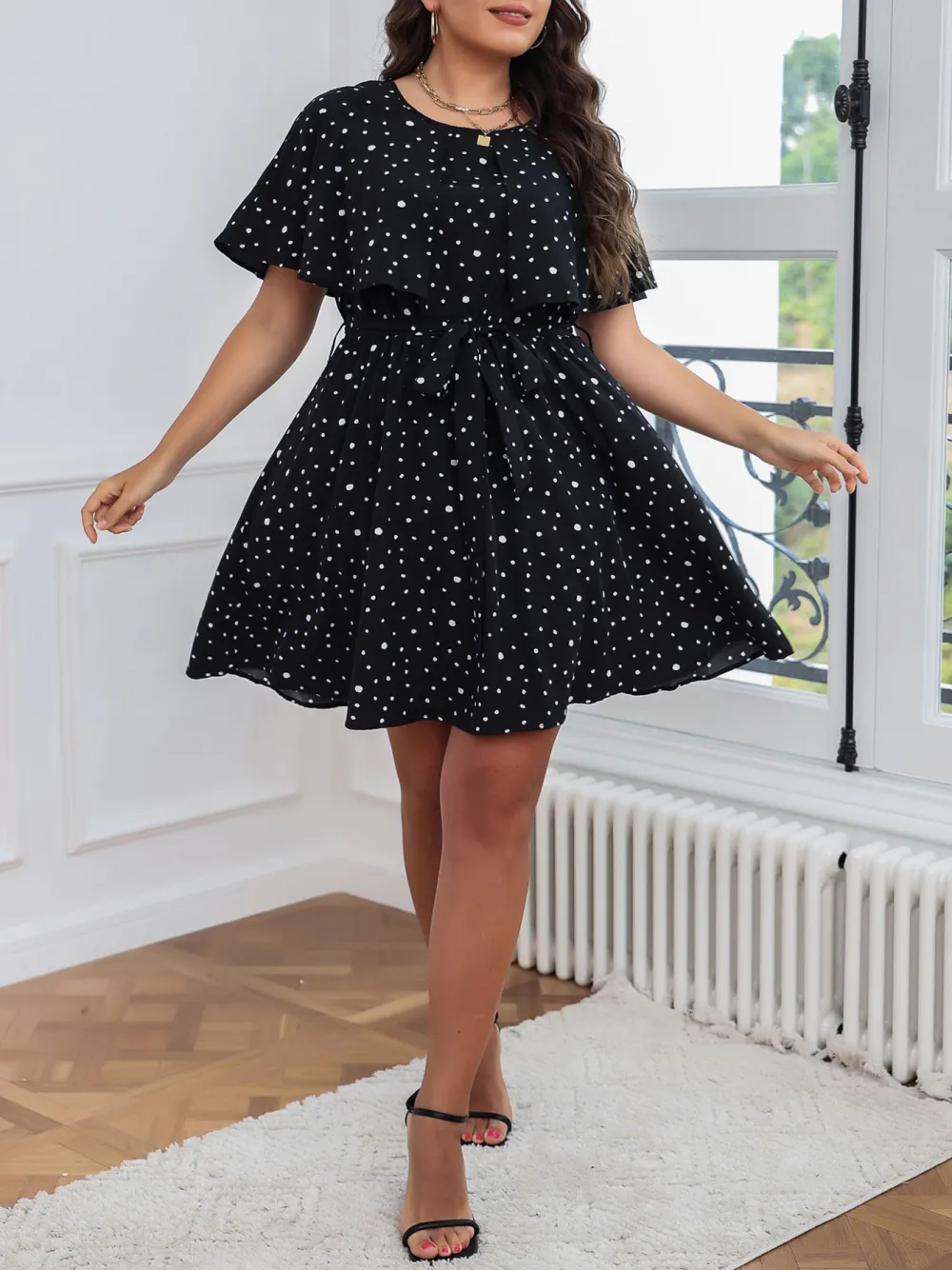 Polka Dot Black Dress