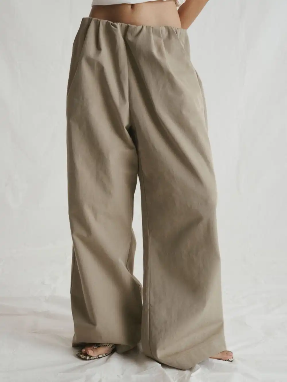 Ruched Wide Leg Pants
